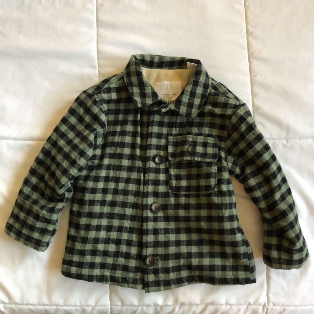 Zara Kids Plaid Chore Jacket 3-4 Yrs Boys